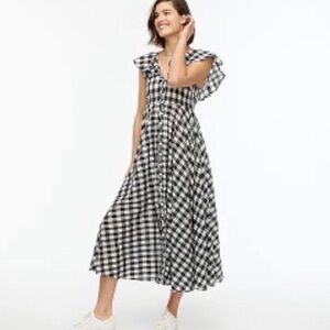 JCrew Button-up Rufffle dress xxs